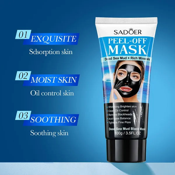 Sadoer Peel-off Black Mask Dead Sea Mud Rich Minerals Clean Oil Control Blackheads Bright Skin