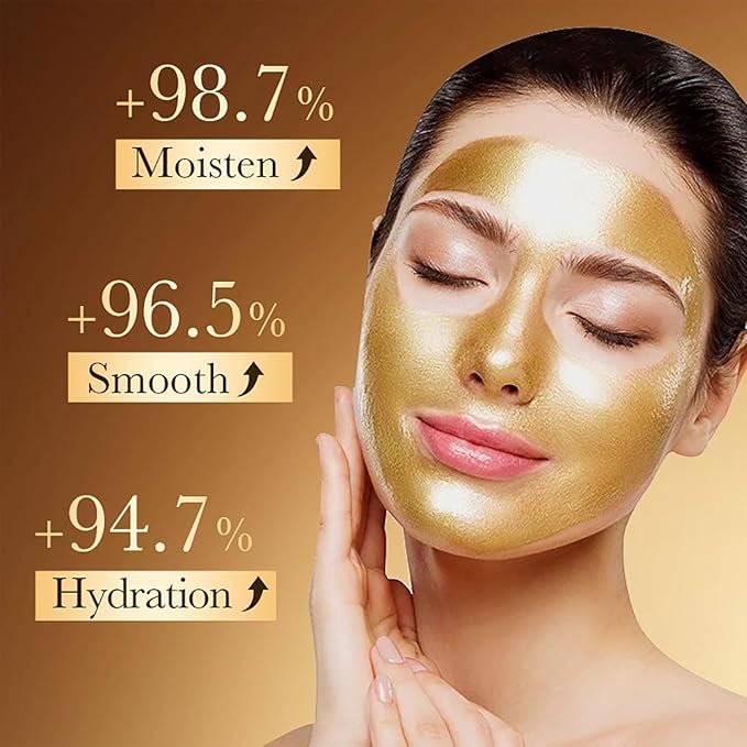 Sadoer Peel Off Mask, Gold Peel-Off Face Mask, Removal Gold Foil Peel Off Face Mask, Peel Off Face Mask Collagen